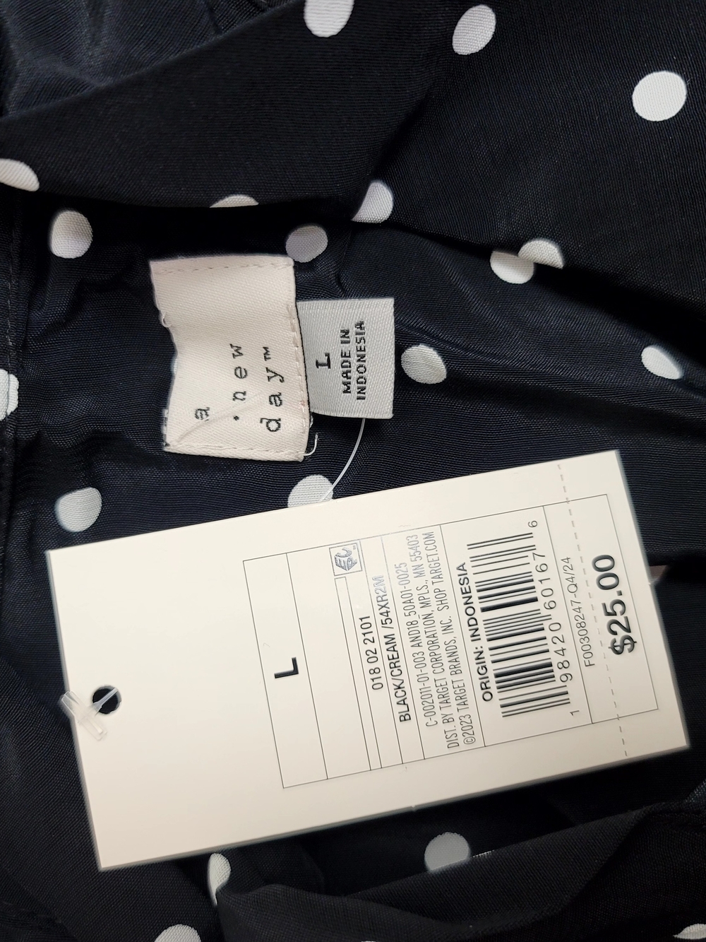 a new day Black and White Polka Dot Button-Down Shirt - Picture 6 of 7